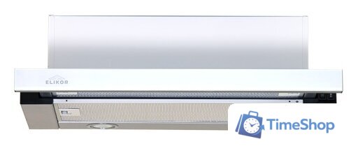 Кухонная вытяжка Elikor Интегра Glass 50Н-400-В2Д (нержавеющая сталь/белое стекло) (940978) - Изображение №1 — Интернет-магазин Time-Shop