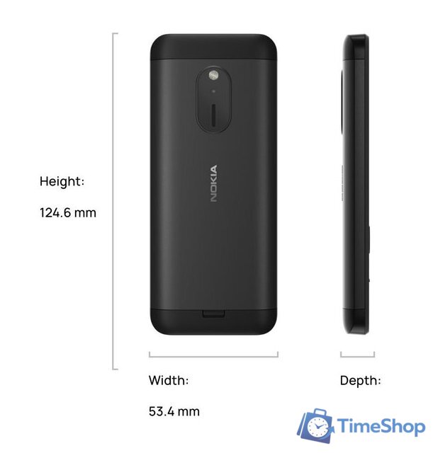 Кнопочный телефон Nokia 230 (2024) Dual SIM TA-1609 (черный) - Изображение №2 — Интернет-магазин Time-Shop