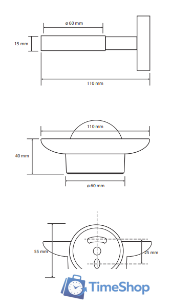 Мыльница Bemeta Dark 104108040 - Изображение №2 — Интернет-магазин Time-Shop