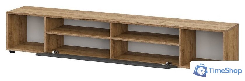 Тумба Mio Tesoro Байкал для телевидеоаппаратуры (дуб золотистый/графит) - Изображение №1 — Интернет-магазин Time-Shop