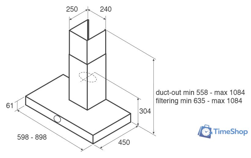 Кухонная вытяжка Jetair Touch BL/A/90 PRF0099978A - Изображение №3 — Интернет-магазин Time-Shop