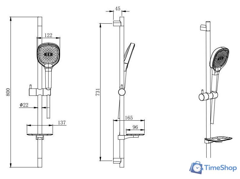 Душевой гарнитур  Aquatek AQ2021MB - Изображение №2 — Интернет-магазин Time-Shop