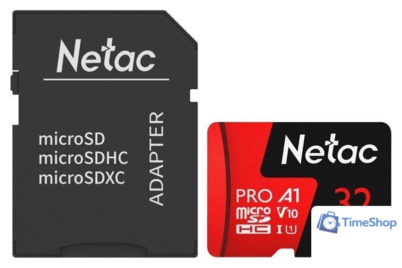 Карта памяти Netac P500 Extreme Pro 32GB NT02P500PRO-032G-R (с адаптером) - Изображение №1 — Интернет-магазин Time-Shop