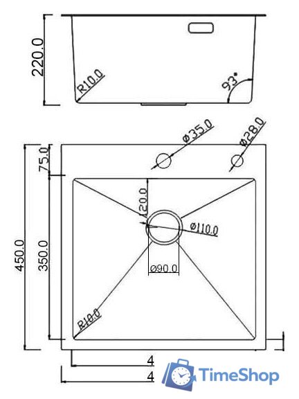 Кухонная мойка Roxen Simple 560220-45 - Изображение №16 — Интернет-магазин Time-Shop