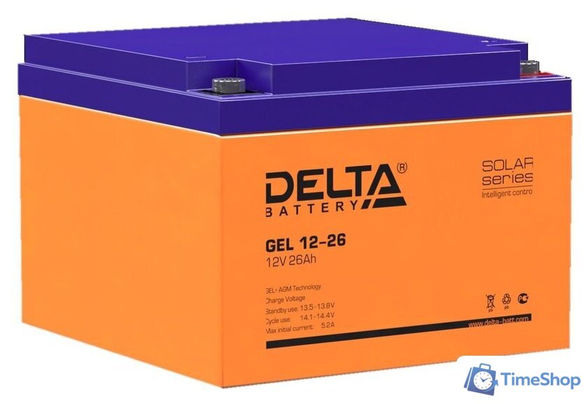 Аккумулятор для ИБП Delta GEL 12-26 (12В/26 А·ч) - Изображение №1 — Интернет-магазин Time-Shop