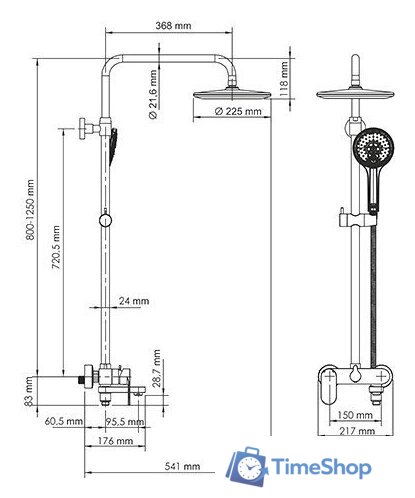 Душевая система  Wasserkraft A18501 - Изображение №8 — Интернет-магазин Time-Shop