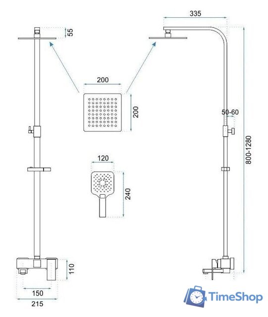 Душевая система  Rea Fort REA-P9861 (черный) - Изображение №5 — Интернет-магазин Time-Shop