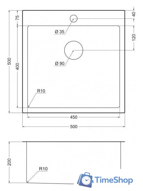 Кухонная мойка Emar EMB-117A PVD Nano Golden - Изображение №2 — Интернет-магазин Time-Shop