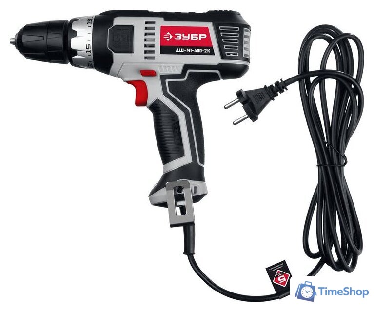 Дрель-шуруповерт Зубр ДШ-М1-400-2 К - Изображение №4 — Интернет-магазин Time-Shop