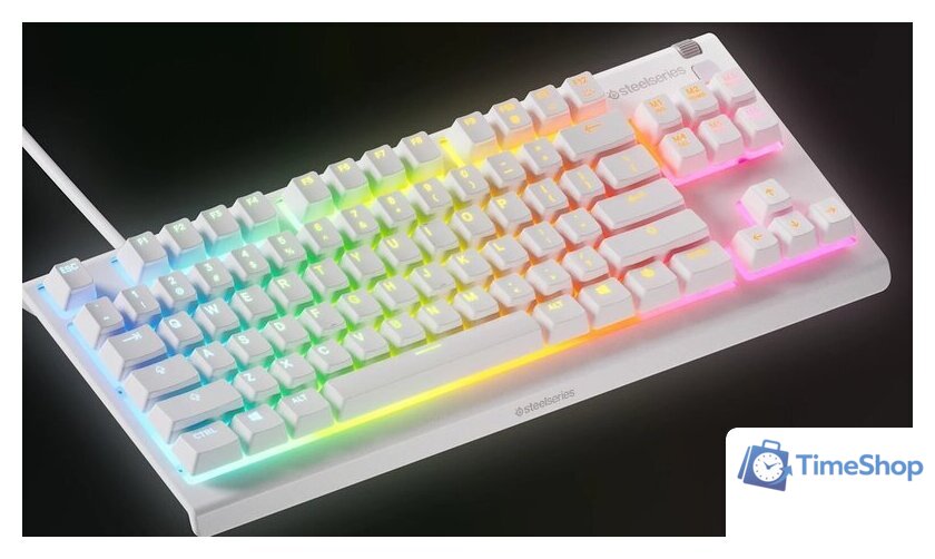 Клавиатура SteelSeries Apex 3 TKL (белый, нет кириллицы) - Изображение №4 — Интернет-магазин Time-Shop