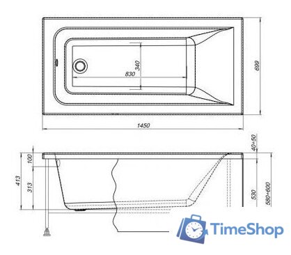 Фронтальный экран под ванну Aquanet Bright 145 - Изображение №8 — Интернет-магазин Time-Shop