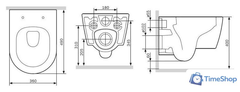Унитаз подвесной AM.PM Func C8F1700SC - Изображение №10 — Интернет-магазин Time-Shop