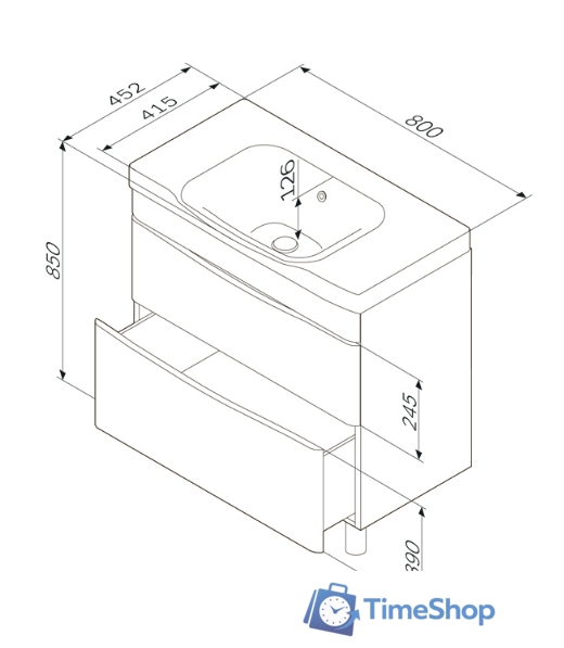  AM.PM Тумба под умывальник Like [M80FSX0802WG] - Изображение №2 — Интернет-магазин Time-Shop