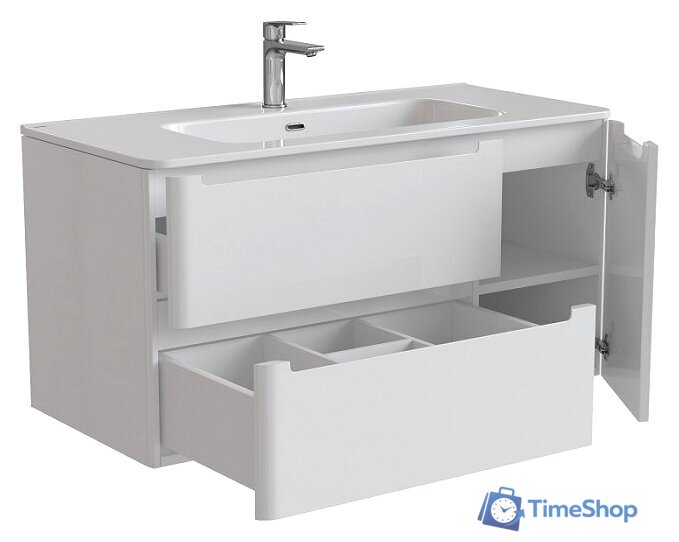  IDDIS Тумба с умывальником Edifice 100 EDI10W1i95K (белый) - Изображение №4 — Интернет-магазин Time-Shop