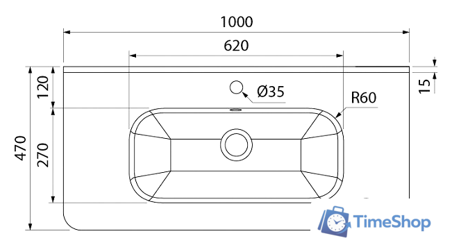  IDDIS Тумба с умывальником Edifice 100 EDI10W1i95K (белый) - Изображение №9 — Интернет-магазин Time-Shop