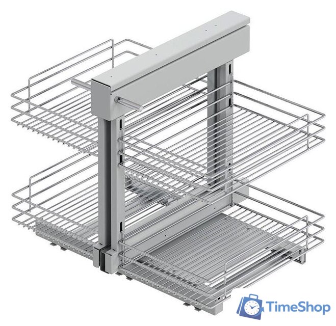 Корзина выкатная Starax Волшебный уголок выдвижной S-3067-C (левое выдвижение, хром) - Изображение №1 — Интернет-магазин Time-Shop