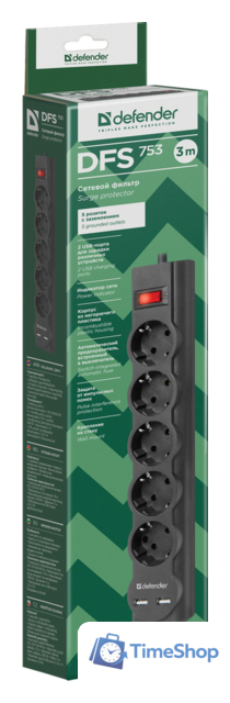Сетевой фильтр Defender DFS 753 - Изображение №5 — Интернет-магазин Time-Shop