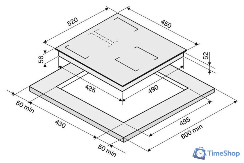 Варочная панель Krona Erde 45 BL 3BFTS - Изображение №13 — Интернет-магазин Time-Shop