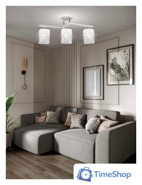 Припотолочная люстра Aitin Pro НПБ 02-3x60-101 6096/3 (белый/зотоло) - Изображение №3 — Интернет-магазин Time-Shop