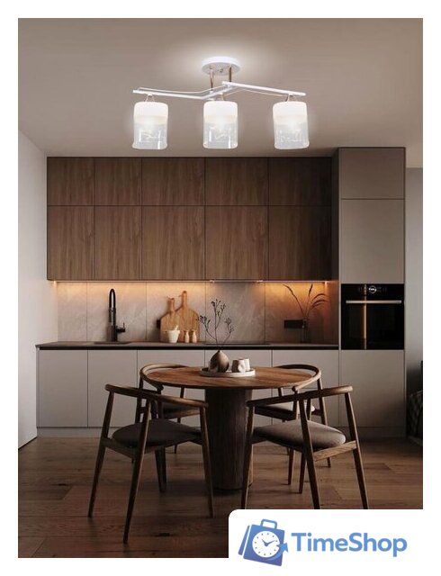 Припотолочная люстра Aitin Pro НПБ 02-3x60-101 6096/3 (белый/зотоло) - Изображение №4 — Интернет-магазин Time-Shop