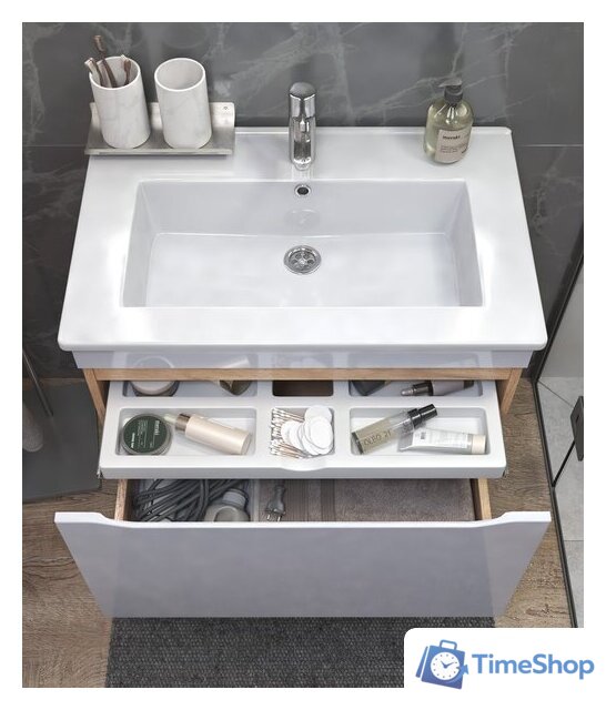  Vigo Тумба под умывальник Grani 750-0-1 Оскар подвесная (дуб золотой) - Изображение №5 — Интернет-магазин Time-Shop