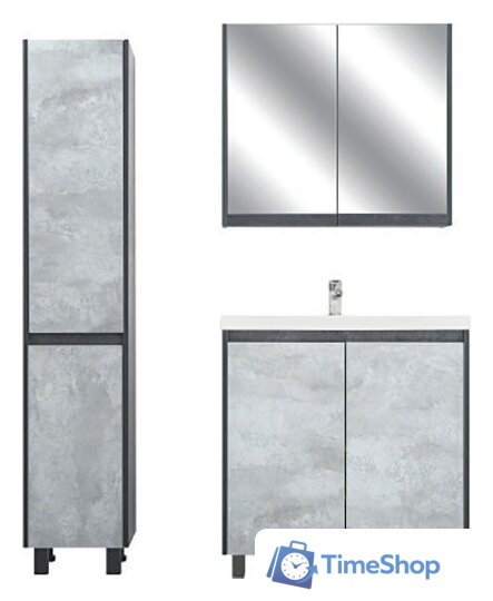  Doratiz Шкаф с зеркалом Крит 80 2711.169 (серый) - Изображение №7 — Интернет-магазин Time-Shop