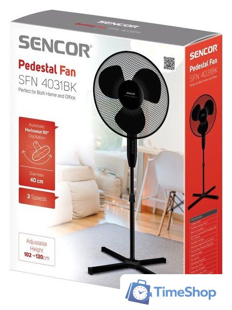 Вентилятор Sencor SFN 4031BK - Изображение №2 — Интернет-магазин Time-Shop
