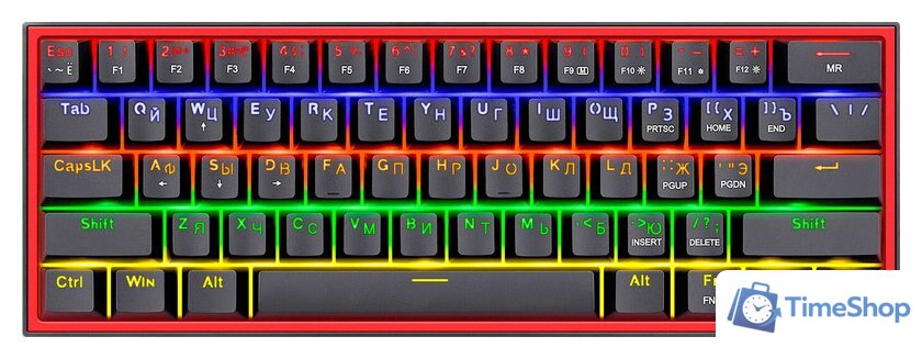 Клавиатура Redragon Fizz (черный/красный) - Изображение №1 — Интернет-магазин Time-Shop