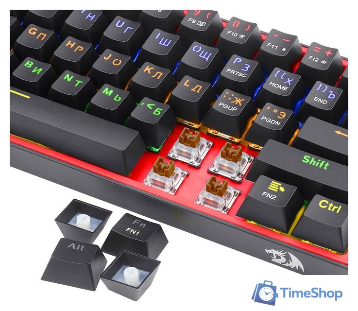 Клавиатура Redragon Fizz (черный/красный) - Изображение №8 — Интернет-магазин Time-Shop