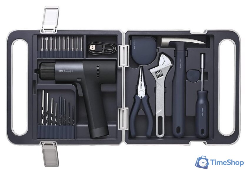 Дрель-шуруповерт HOTO 12V Brushless Drill Kit QWDZGJ001 (с АКБ, кейс, набор инструментов) - Изображение №1 — Интернет-магазин Time-Shop