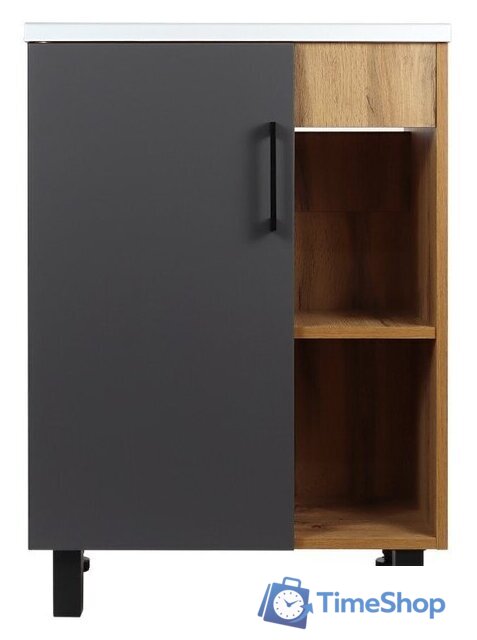  Doratiz Тумба под умывальник Лофт 9912.016 (графит/ватан) - Изображение №2 — Интернет-магазин Time-Shop