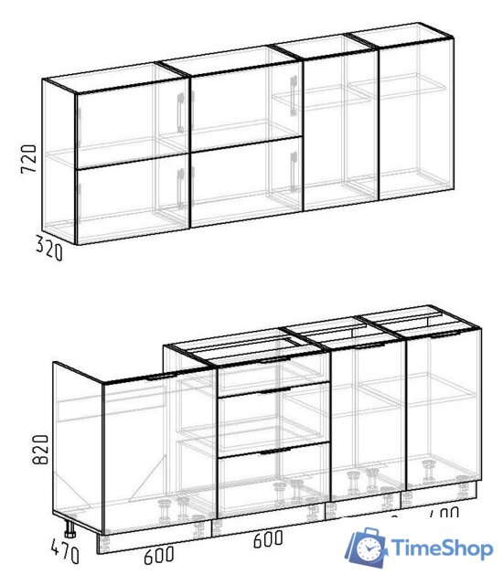 Готовая кухня Интермебель Микс Топ-35 2.0м без столешницы (графит серый/дуб крафт золотой) - Изображение №8 — Интернет-магазин Time-Shop
