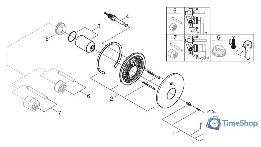 Смеситель Grohe Eurosmart 194502433 - Изображение №5 — Интернет-магазин Time-Shop