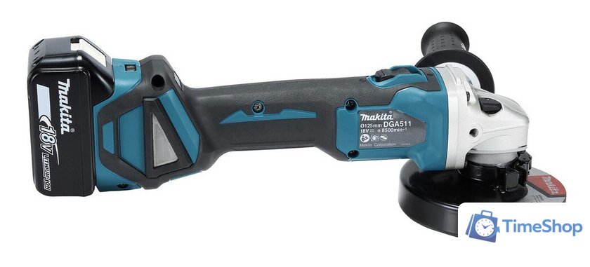 Угловая шлифмашина Makita DGA511RTJ (с 2-мя АКБ 5 Ач, кейс) - Изображение №8 — Интернет-магазин Time-Shop