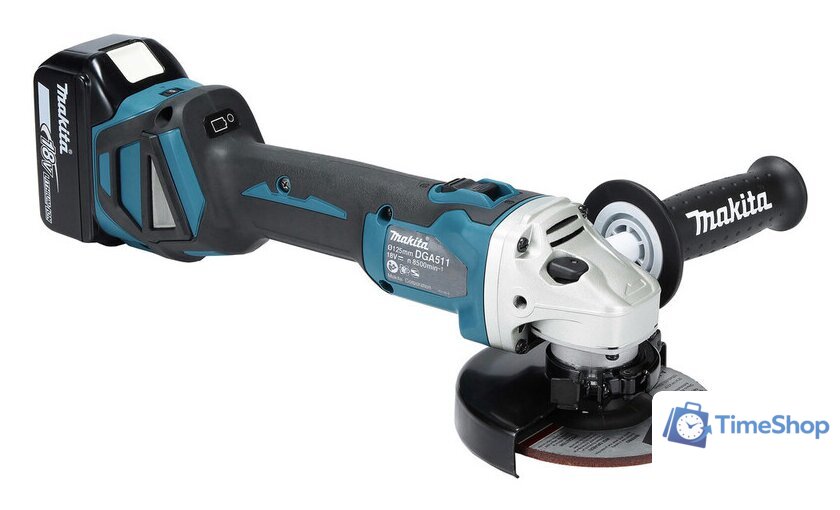 Угловая шлифмашина Makita DGA511RTJ (с 2-мя АКБ 5 Ач, кейс) - Изображение №9 — Интернет-магазин Time-Shop