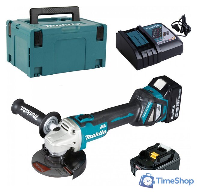Угловая шлифмашина Makita DGA511RTJ (с 2-мя АКБ 5 Ач, кейс) - Изображение №1 — Интернет-магазин Time-Shop