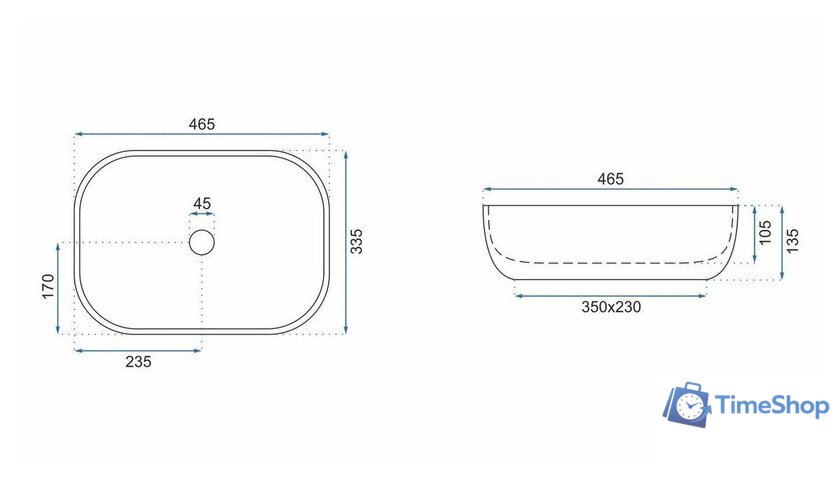 Умывальник Rea Livia U3800 - Изображение №5 — Интернет-магазин Time-Shop
