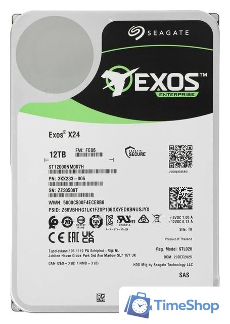 Жесткий диск Seagate Exos X24 12TB ST12000NM007H - Изображение №1 — Интернет-магазин Time-Shop