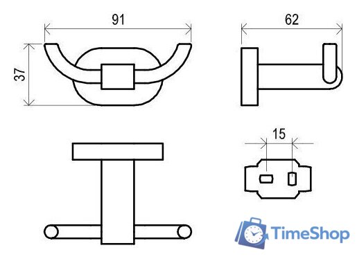 Крючок для ванны Ravak X07P186 - Изображение №2 — Интернет-магазин Time-Shop