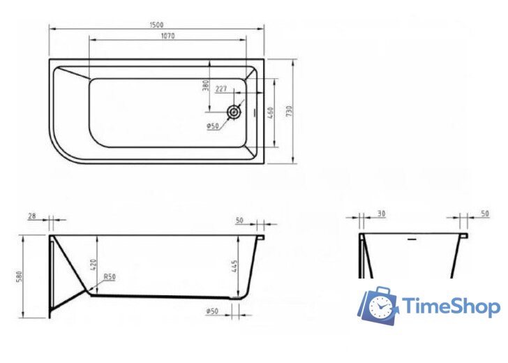 Ванна BelBagno BB712-1500-730-L - Изображение №9 — Интернет-магазин Time-Shop
