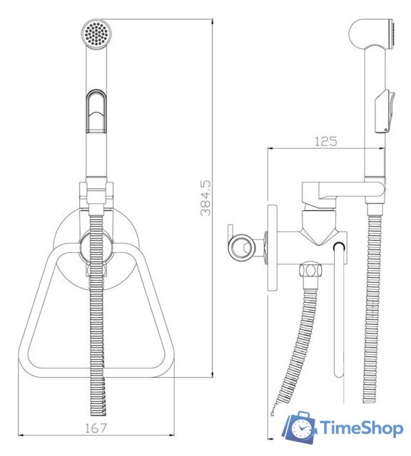 Гигиенический душ Rossinka Silvermix X25-55 - Изображение №2 — Интернет-магазин Time-Shop