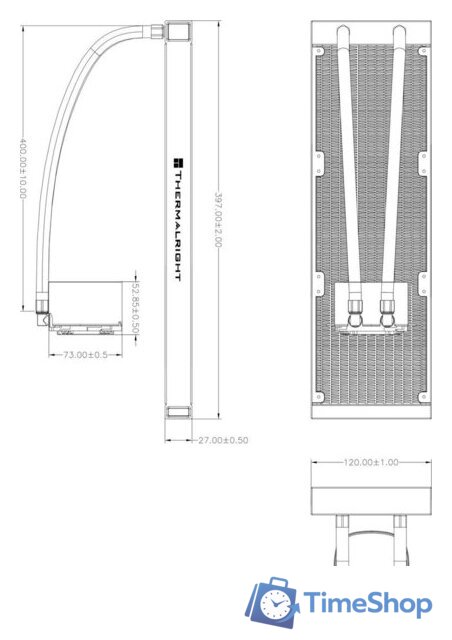 Система жидкостного охлаждения для процессора Thermalright Frozen Horizon 360 ARGB V2 (черный) - Изображение №9 — Интернет-магазин Time-Shop