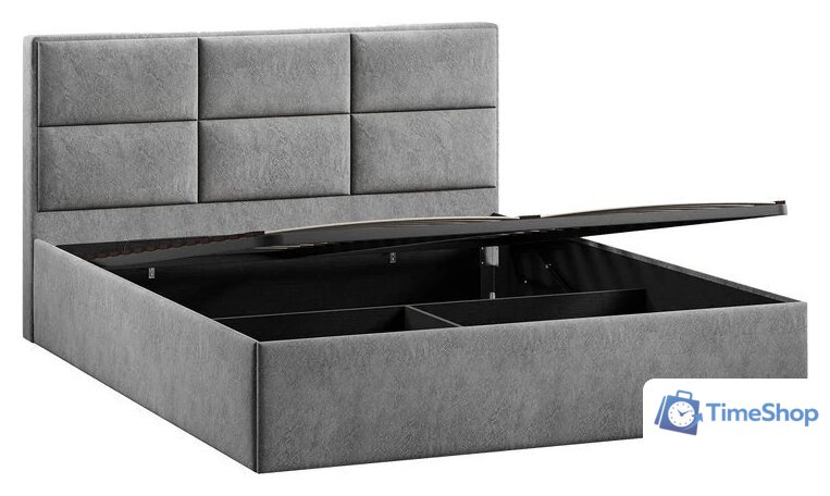 Кровать Трия Стелла Тип 1 160x200 (микровелюр Wellmart Silver) - Изображение №2 — Интернет-магазин Time-Shop