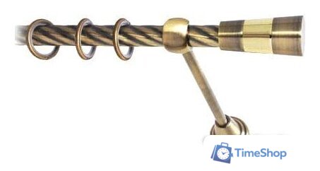 Карниз для штор Lm Decor Волео (антик, витая, 3.6м 16мм, 1 ряд) - Изображение №1 — Интернет-магазин Time-Shop