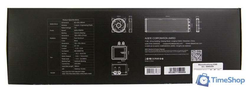 Система жидкостного охлаждения для процессора ALSEYE H360 LCG-H36SR-P - Изображение №8 — Интернет-магазин Time-Shop