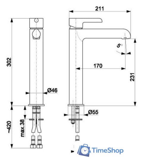 Смеситель Armatura Angelit 4722-612-00 - Изображение №2 — Интернет-магазин Time-Shop