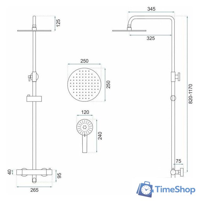 Душевая система  Rea Lungo REA-P4114 (золотой) - Изображение №4 — Интернет-магазин Time-Shop