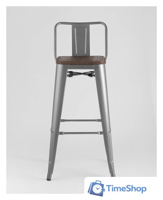 Стул Stool Group Tolix со спинкой YD-H765E-W YG-15 (серебристый матовый/темное дерево) - Изображение №3 — Интернет-магазин Time-Shop