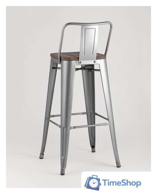 Стул Stool Group Tolix со спинкой YD-H765E-W YG-15 (серебристый матовый/темное дерево) - Изображение №5 — Интернет-магазин Time-Shop
