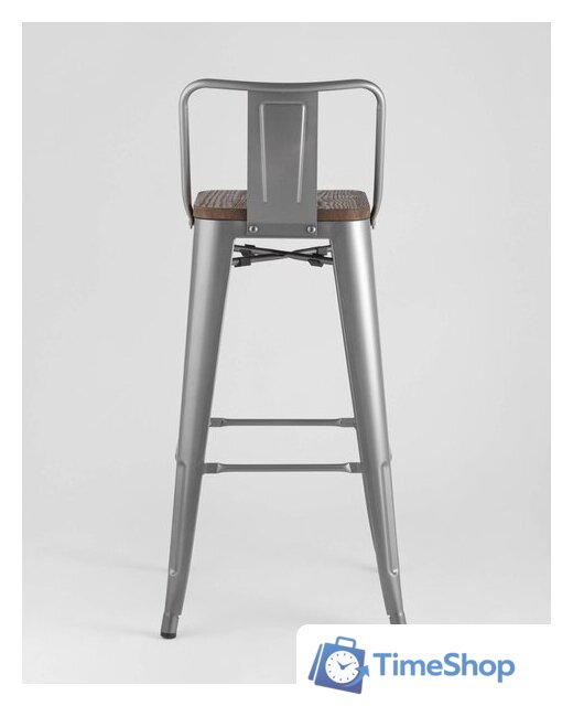 Стул Stool Group Tolix со спинкой YD-H765E-W YG-15 (серебристый матовый/темное дерево) - Изображение №6 — Интернет-магазин Time-Shop
